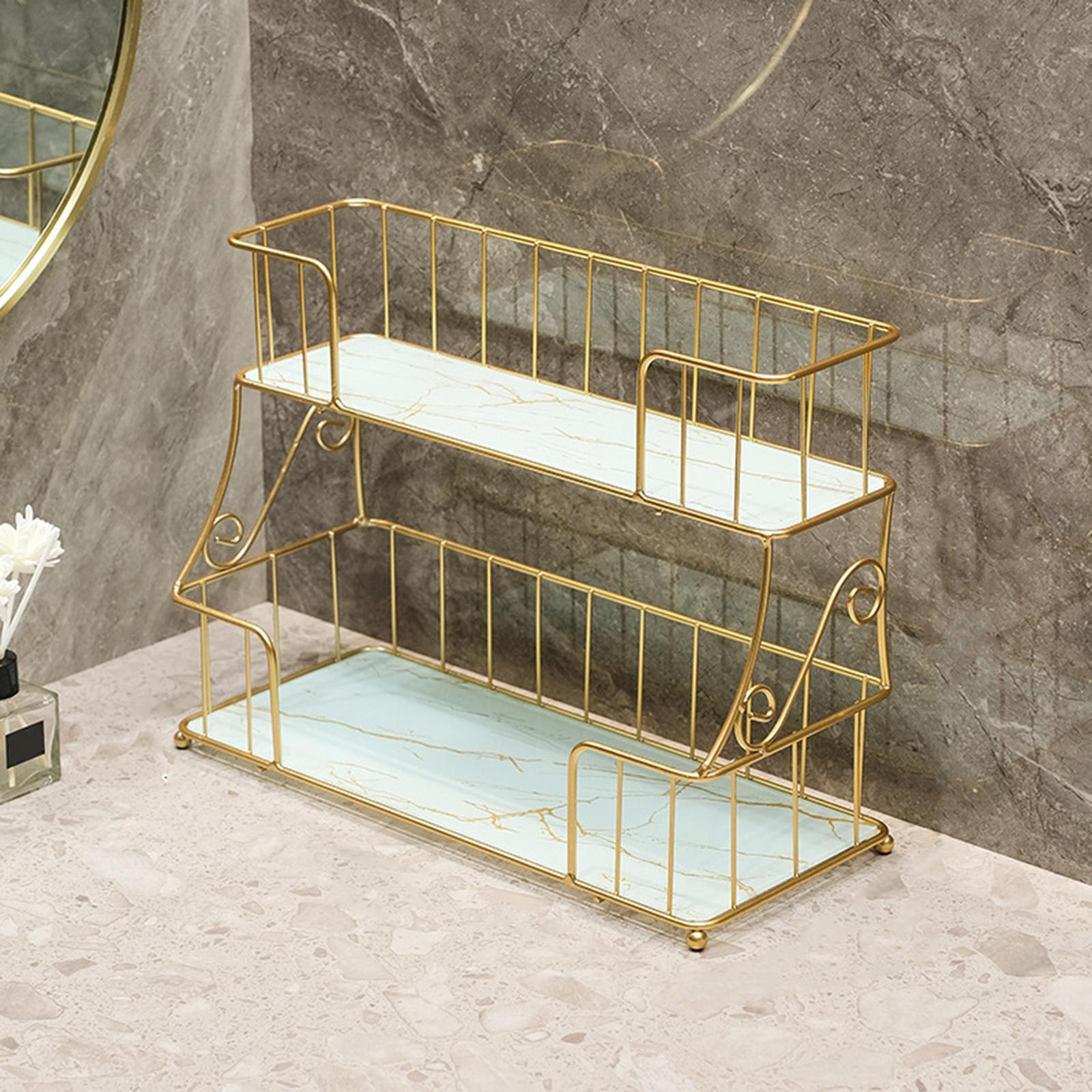 Bathroom Organizer Rack Shower Caddy Shelf Makeup Storage Rack Coutertop White