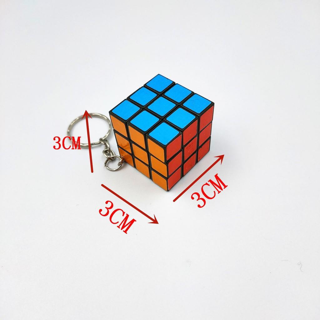 Móc khóa rubik 3*3cm-Móc Khóa Rubik 3x3 Xoay Được Khối Lập Phương Rubik 3 Tầng Keychain-Móc khóa rubik vuông 3x3 độc đáo