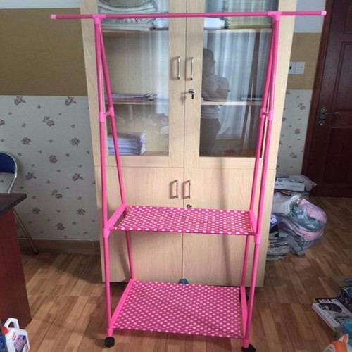 Kệ treo quần áo chữ A có bánh xe tặng kèm dao cạo lông mày hàn quốc