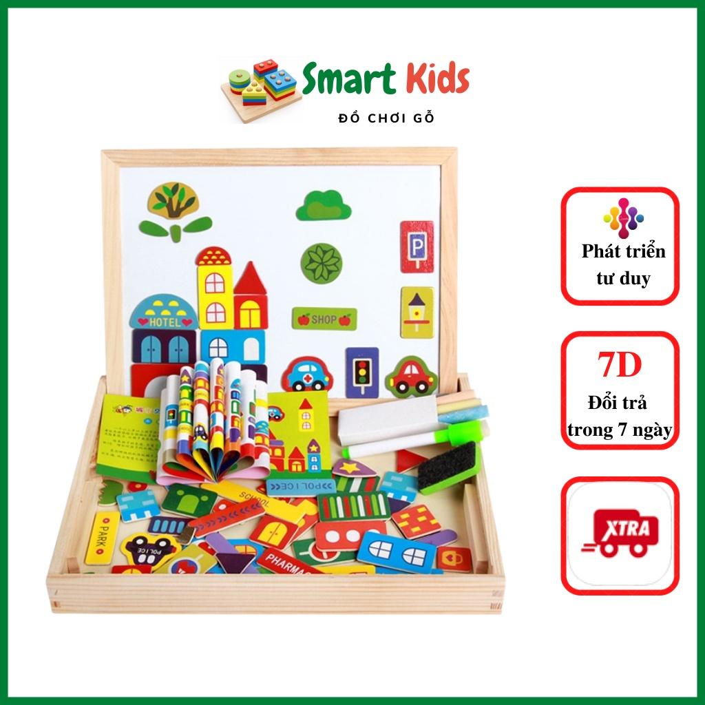 Đồ chơi cho bé gái bé trai thông minh phát triển trí tuệ, bảng nam châm ghép hình cho bé Smart Kids