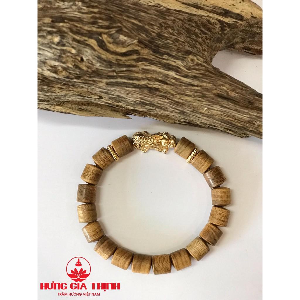 Vòng Tay Trầm Hương Trụ Trúc Tròn Mix Tỳ Hưu