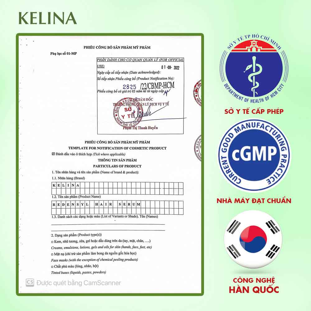 Serum Cao Cấp Kích Thích Mọc Tóc, Ngăn Ngừa Gãy Rụng, Làm Dày Và Chắc Khỏe Tóc Kelina Size Mini 10ml