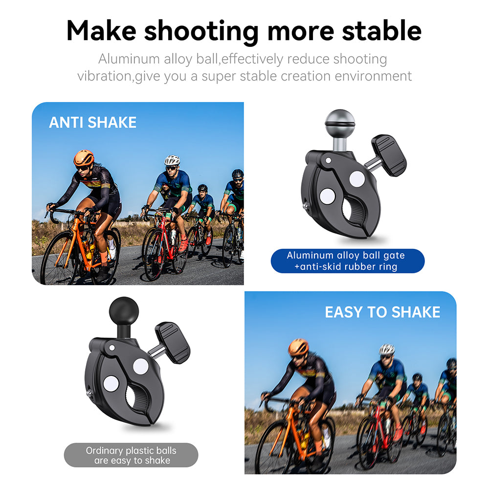 Kẹp Ghi Đông Telesin Cho GoPro, Sjcam, Yi Action, Osmo Action, Điện Thoại Trên xe đạp, xe máy, mô tô