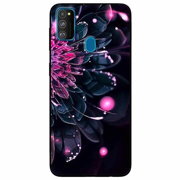 Ốp lưng in cho Samsung M30s Mẫu Mẫu Đơn Hồng Đen