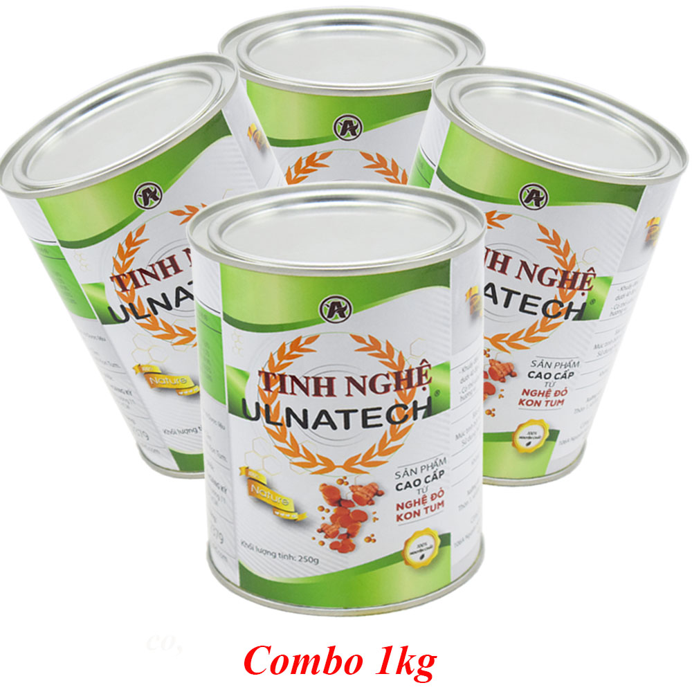 Combo 4 Lon Tinh bột nghệ Ulnatech (Nano Curcumin, mỗi lon 250gr)