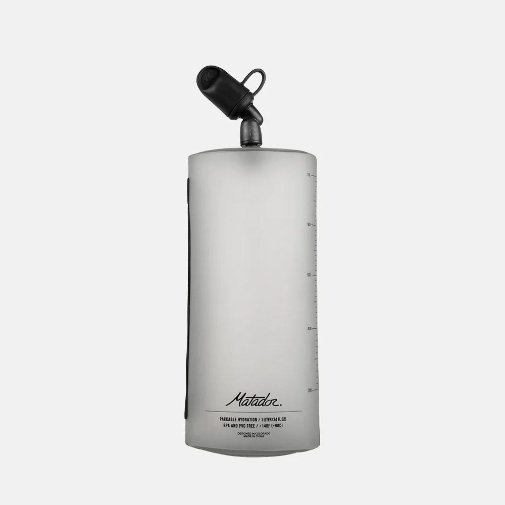 Bình nước gấp gọn dung tích 1 Lít Matador Water Bottle, khóa Zip chống rò rỉ, chất liệu TPU linh hoạt - Hàng chính hãng