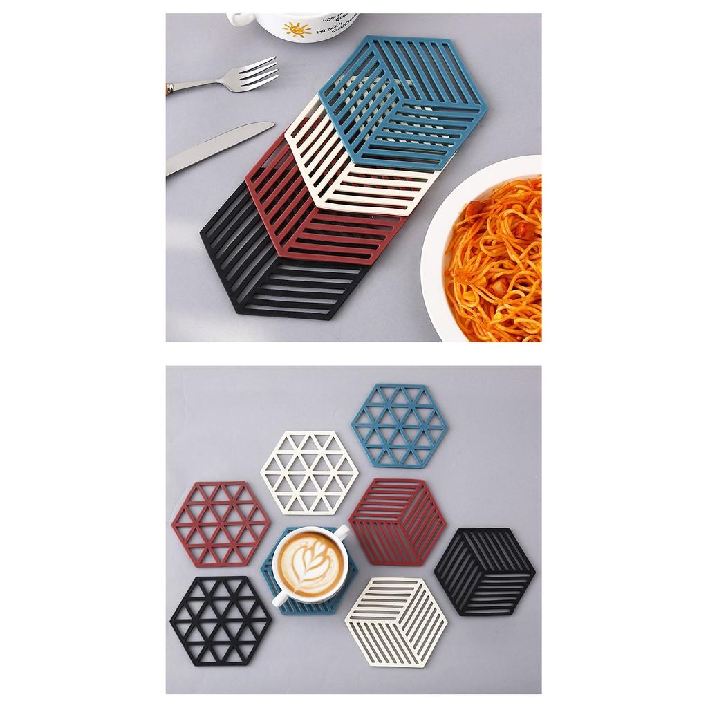 Miếng Đế Lót Nồi, Ly Để Bàn Ăn, Bếp Cách Nhiệt Bằng Silicone Phong Cách Châu Âu