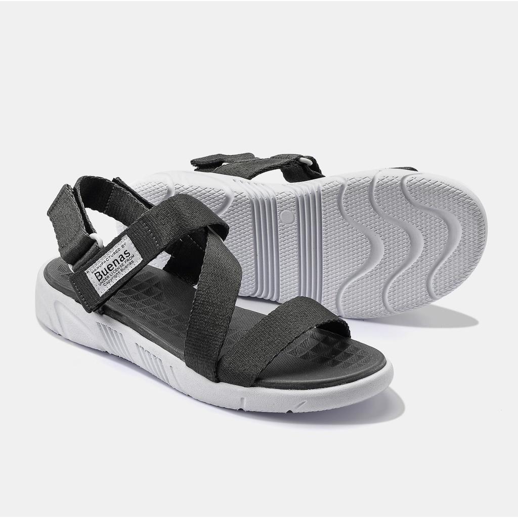 Giày sandal nam nữ unisex đi học quai ngang Buenas Sport S6 đế cao 3 phân
