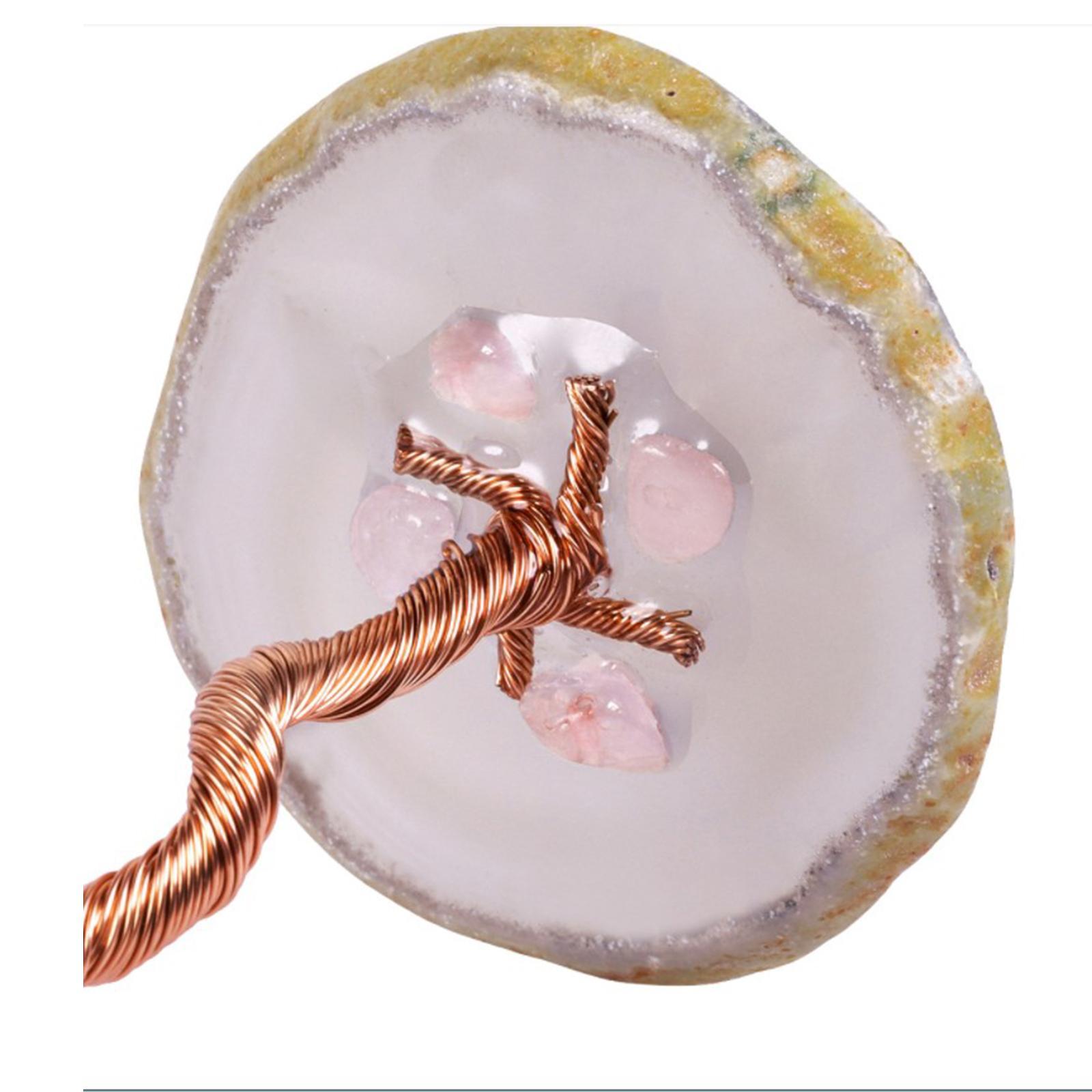 Natural Multi Stone Money Tree Handmade Ornament for Table Decor