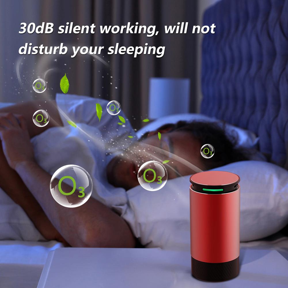 Máy lọc không khí Ozone mini Loại bỏ mùi hôi, họt động 2 chế độ, sạc USB,bằng hợp kim nhôm với bề ngoài mờ