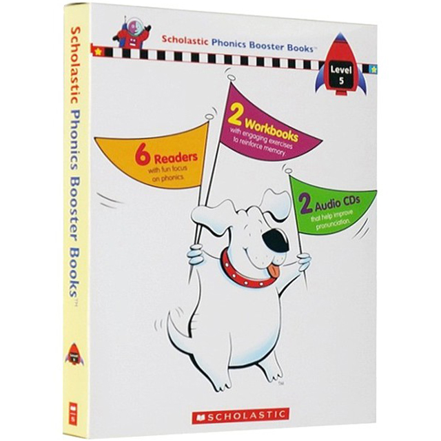 [Hàng thanh lý miễn đổi trả] Scholastic Phonics Booster Books : Box Set Level 5 (Include 6 Books, 2 Workbooks and 2 Audio CDs)