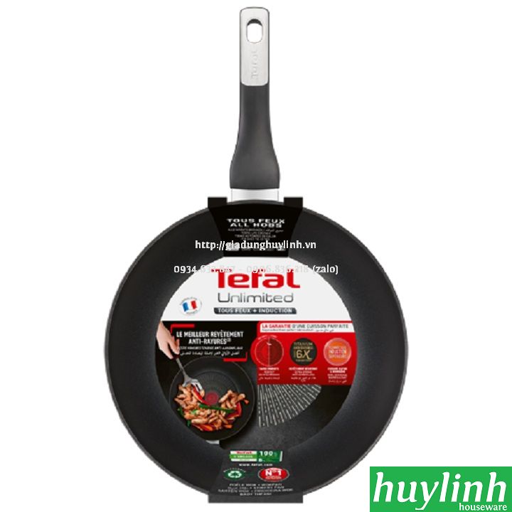 Chảo chiên xào sâu lòng đáy từ chống dính Tefal Unlimited 28cm - dùng cho mọi loại bếp - G2551902 - Sản xuất tại Pháp - Hàng chính hãng