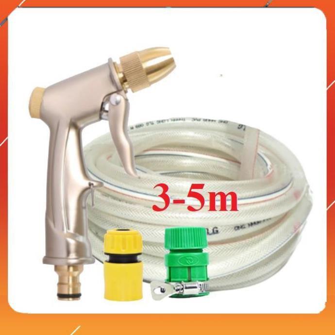 ️Evoucher Bộ dây vòi xịt nước rửa xe, tưới cây , tăng áp 3 lần, loại 3m, 5m 206701-1Sđầu đồng, cút+ túi đựng bút