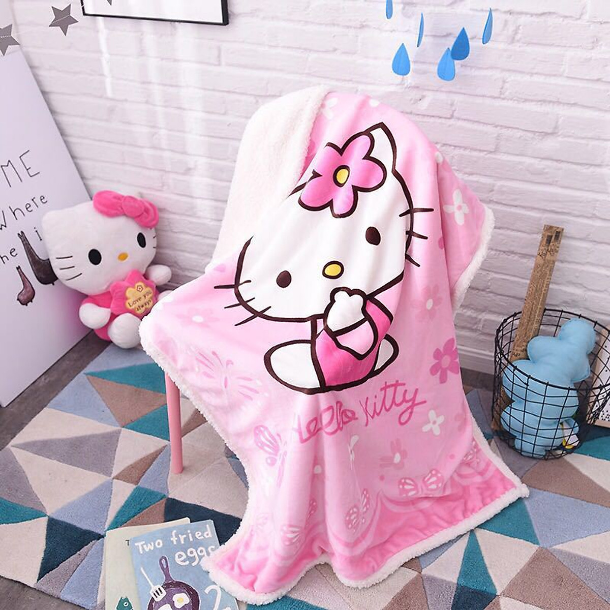 Chăn lông cừu 2 lớp loại dày cho bé nhiều mẫu -