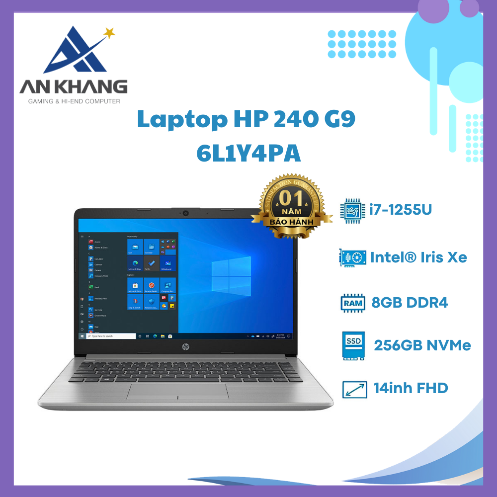 Laptop HP 240 G9 6L1Y4PA - Hàng Chính Hãng - Bảo Hành 12 Tháng Tại HP Việt Nam