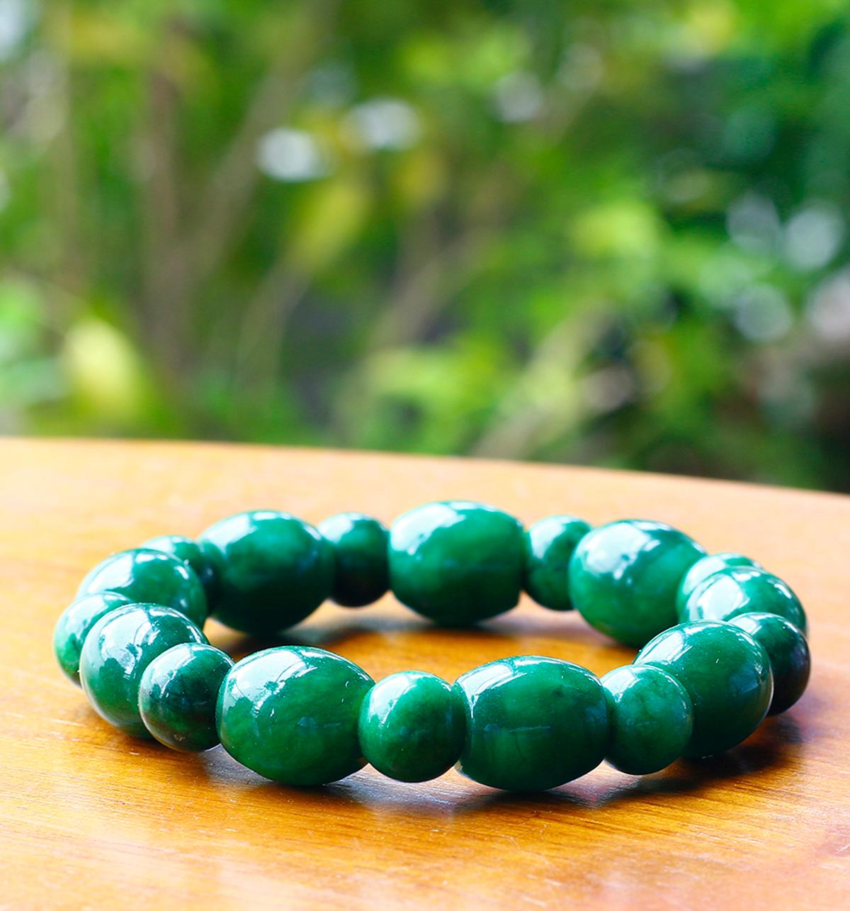 Vòng lu thống cẩm thạch sơn thủy size hạt 12mm mệnh hỏa , mộc - Ngọc Quý Gemstones