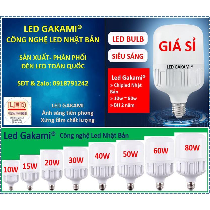 Bóng đèn LED trụ 9w 20w 30w 40w 50w 60w 80w siêu sáng, chất lượng cao, sử dụng chipled Gakami Nhật Bản cao cấp