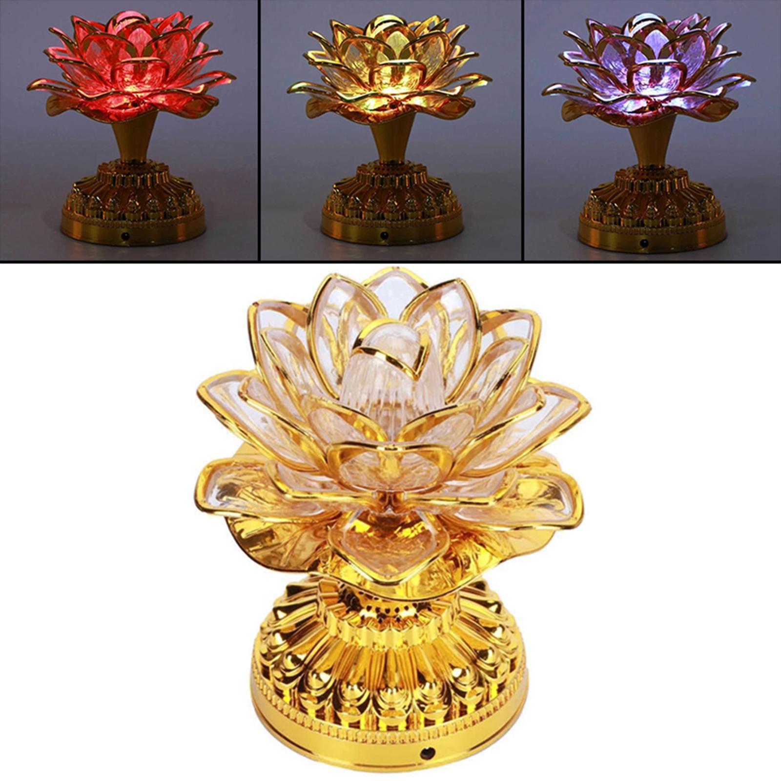 Portable Lotus Lamp Buddha Lotus Light for Temple Home Decor