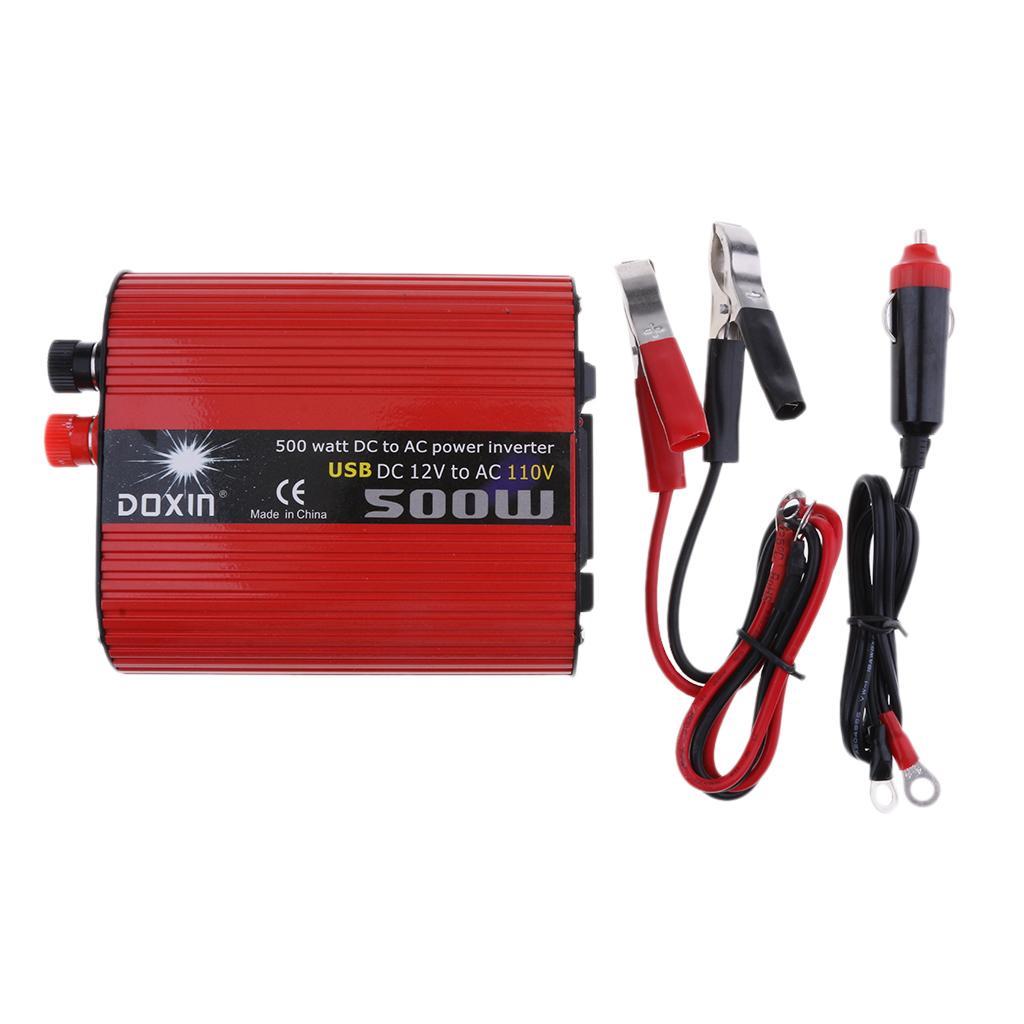 Car 500W Power Inverter 12V to 110V Modified Sine Wave Dual USB Converter