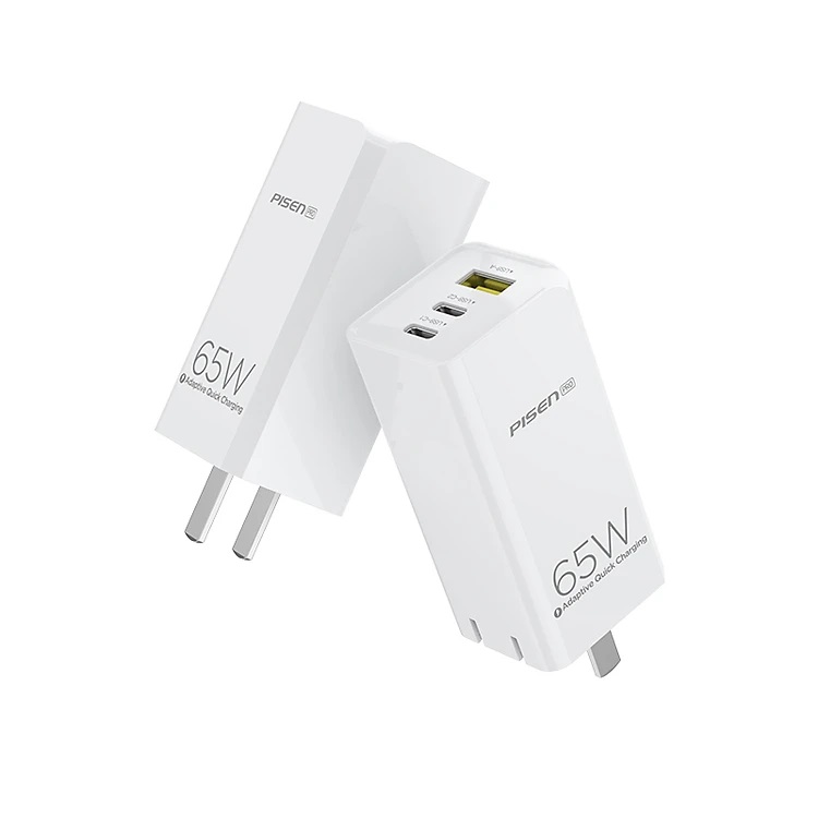 Combo Củ sạc nhanh 65W Pro GaN 65W ( 2x PD , 1x QC4.0 ) - 3 cổng sạc Smart + Cáp sạc PISEN dành cho iPhone ZY QUICK - PD (C to L ) 20W ZY-CL-PD01-1200 - Hàng chính hãng