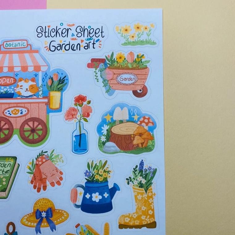 Sticker sheet garden art - chuyên dán, trang trí sổ nhật kí, sổ tay | Bullet journal sticker - unim004