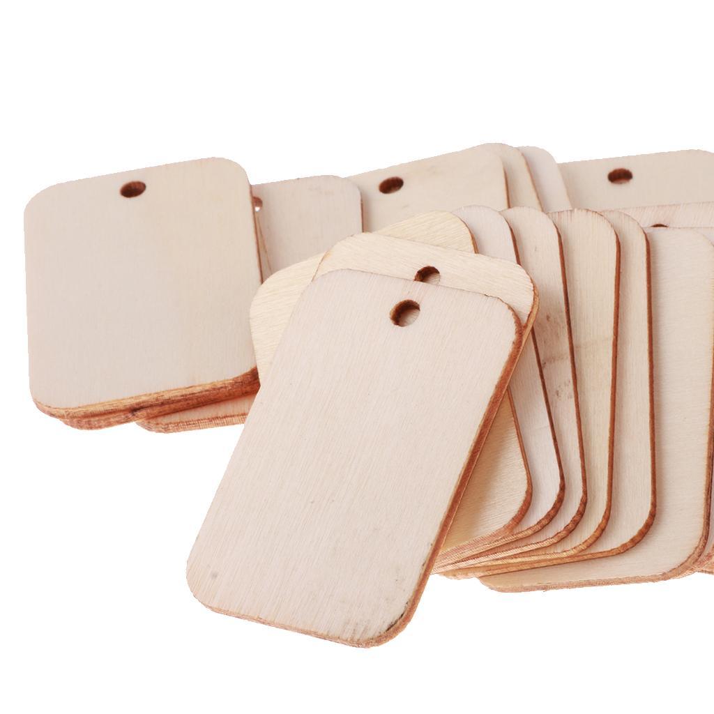 75pcs Natural Blank Gift Tags Wooden Plaque Board for Kids Painting Drawing