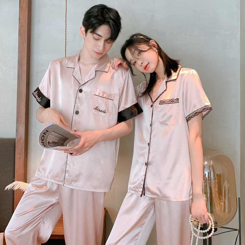 Đồ bộ Pyjama Nữ chất liệu phi bóng rũ mềm mại,cổ điển sang trọng 88230