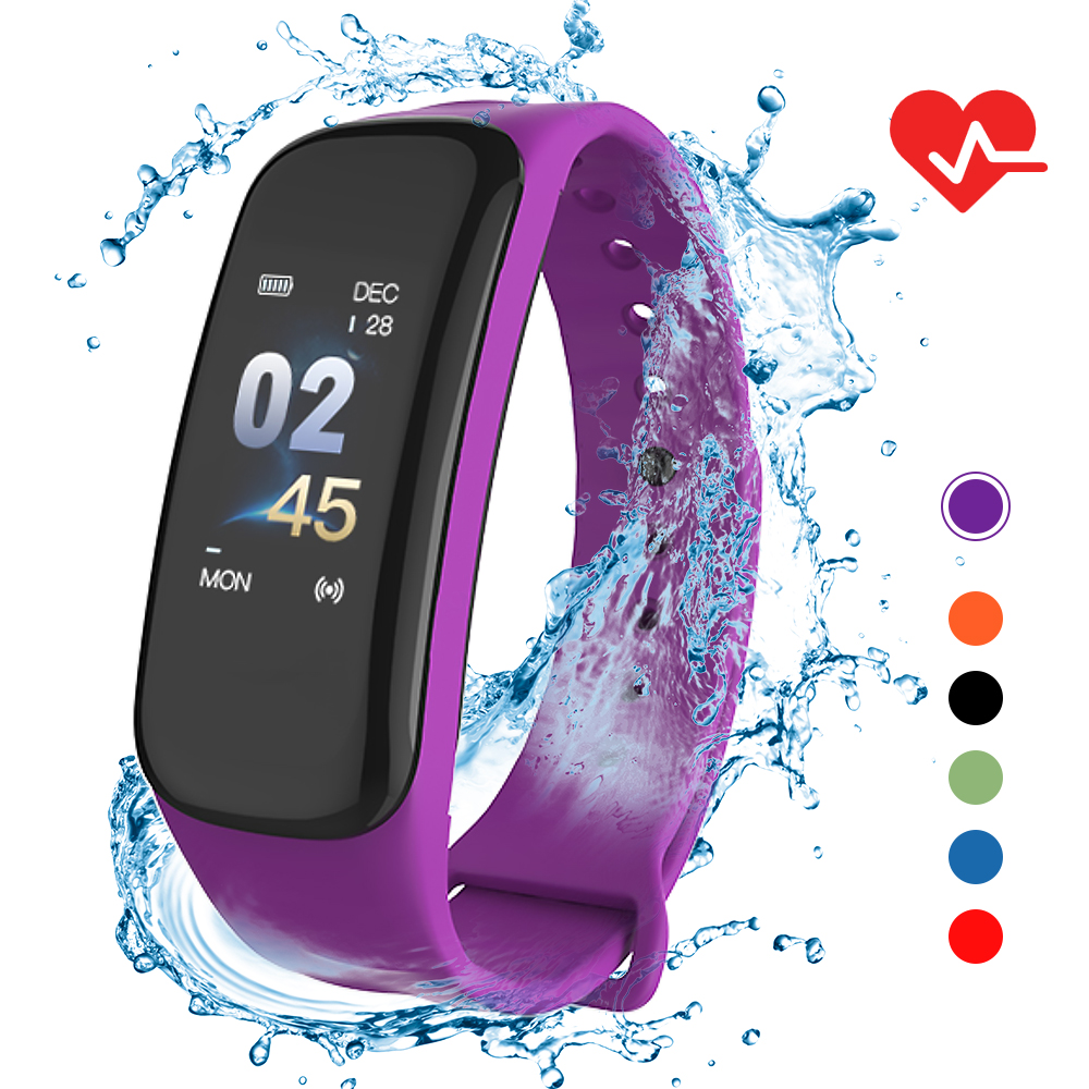 Vòng đeo tay thông minh theo dõi nhịp tim, huyết áp, đếm bước đi, đo nồng độ oxy calorie, chống nước IP67