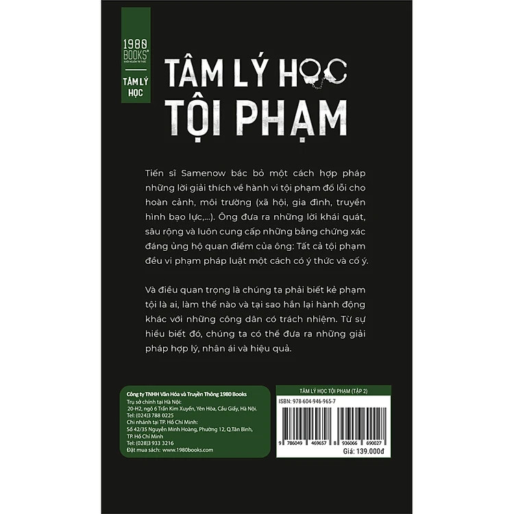 Tâm Lý Học Tội Phạm - Tập 2 - Stanton E.Samenow - Huy Nguyễn dịch -