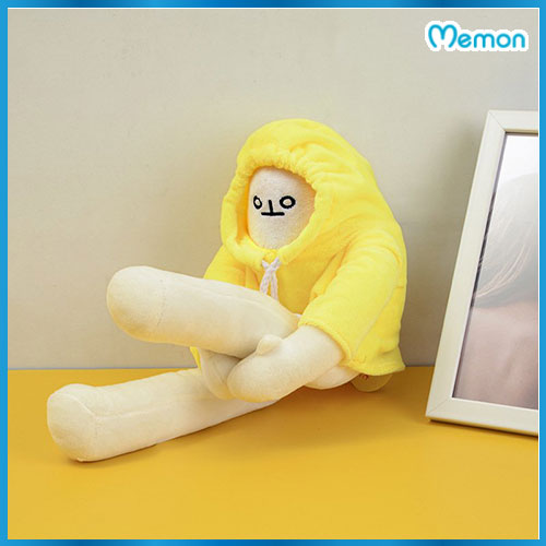 Gấu Bông Banana Man - Người Chuối Nhồi Bông Trầm Cảm Đáng Yêu Cao Cấp Memon