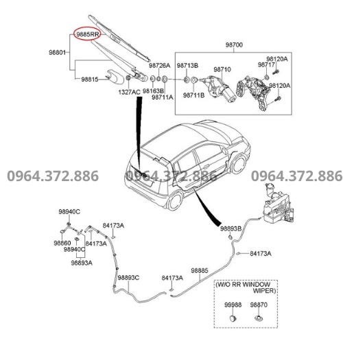 Lưỡi Gạt Mưa Sau Xe Ô Tô Vinfast Fadil - gạt nước sau xe Vinfast Fadil vừa khít xe siêu bền,siêu sạch