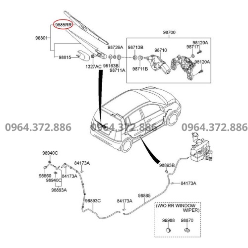 Lưỡi Gạt Mưa Sau Xe Pajero Sport 2008-2020 - gạt nước sau xe Pajero Sport vừa khít xe siêu bền,siêu sạch