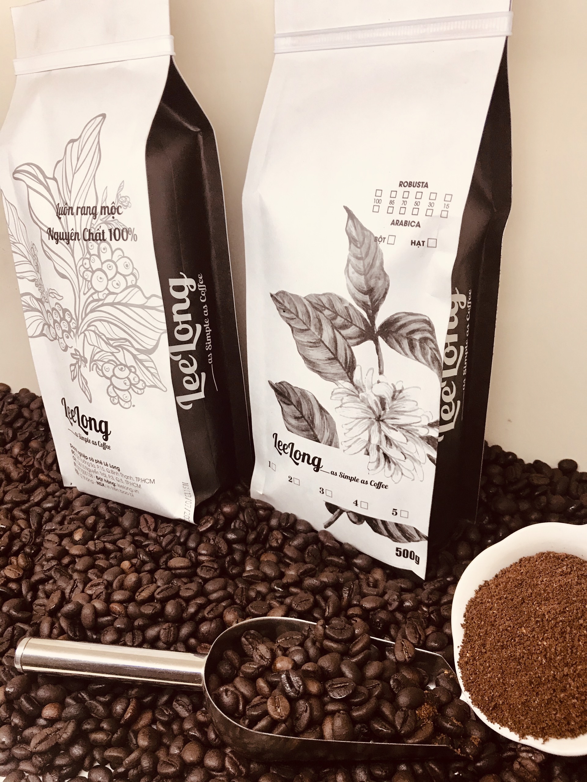 cafe LeeLong2 gu đậm (70 Robusta / 30 Arabica) 1kg