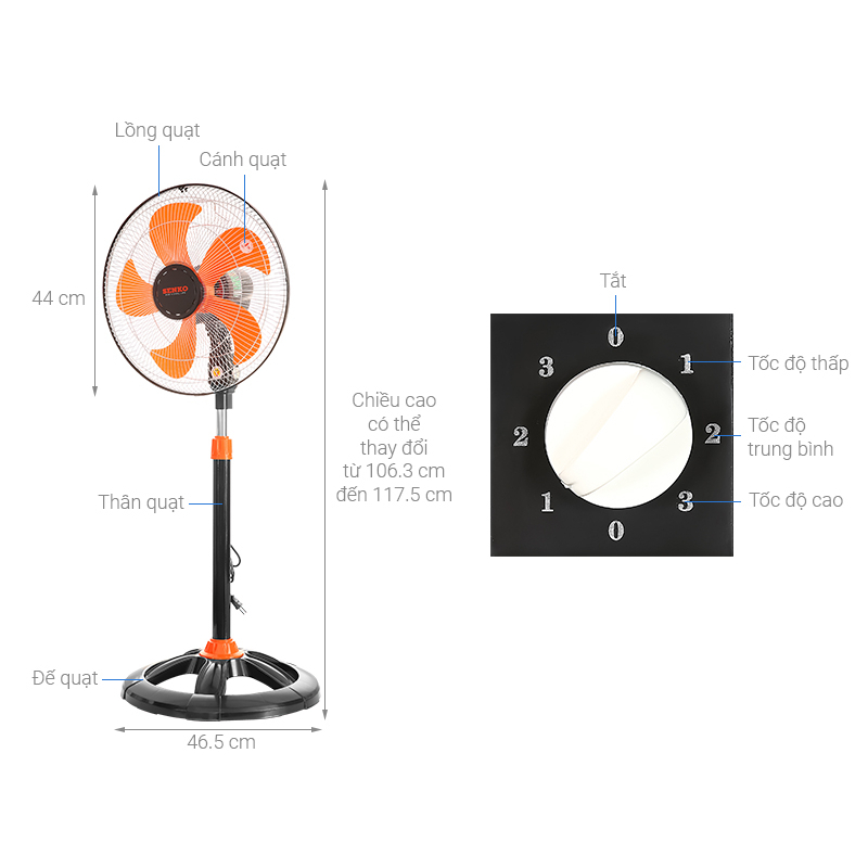 Quạt đứng sắt DTS1609