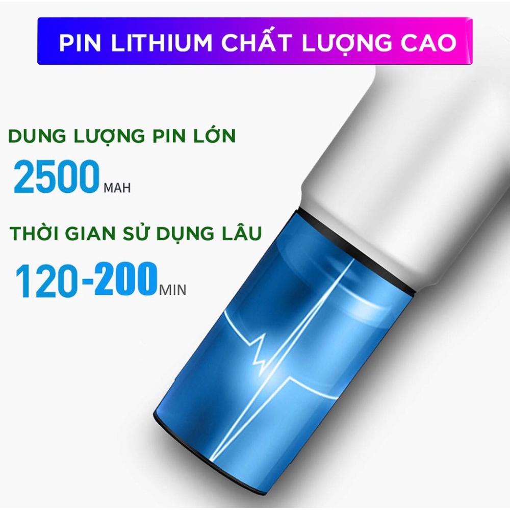 Máy massage cầm tay toàn thân trị liệu 4 đầu 6 chế độ, súng massage cổ vai gáy, giảm đau mỏi vai váy, gian cơ sau tập