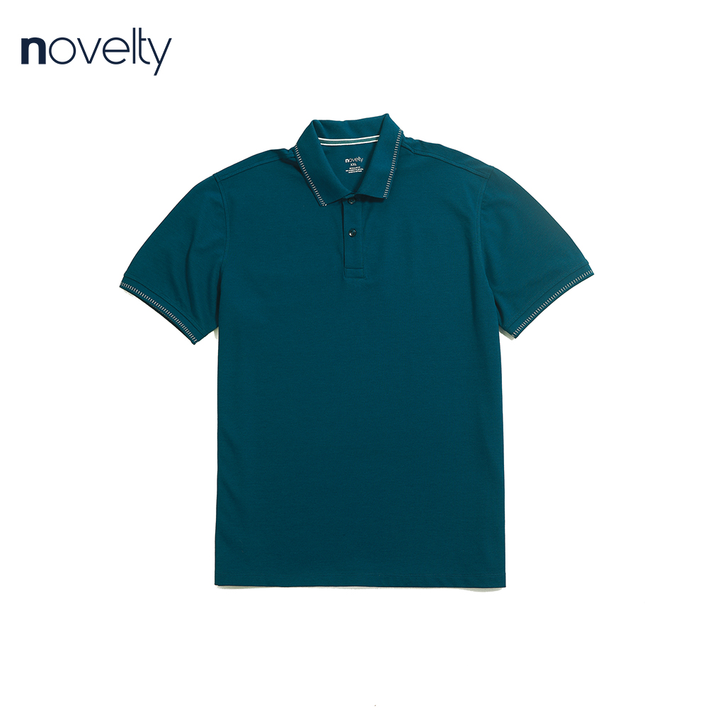 Áo thun nam Polo NOVELTY trơn màu cổ bo 210131N