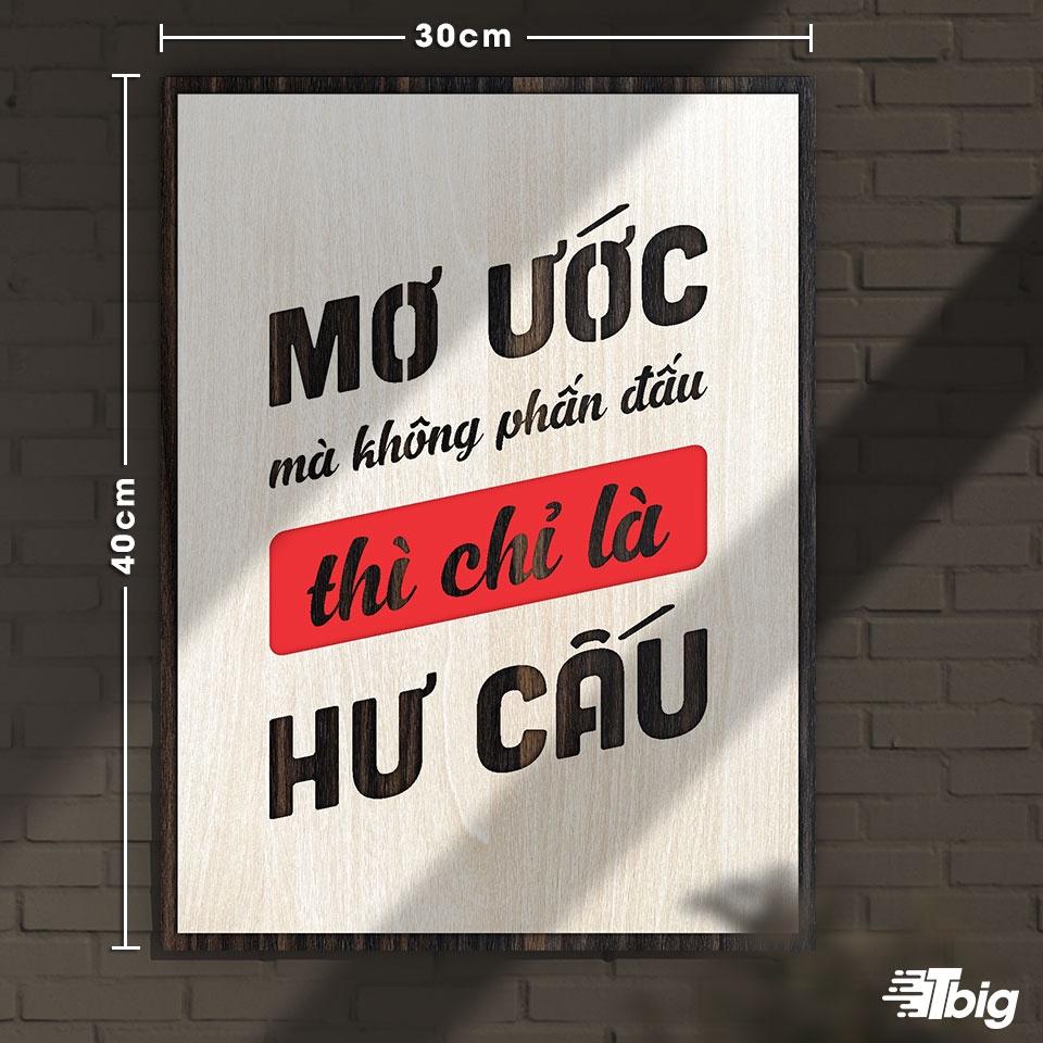 Tranh động lực TBIG116: Mơ ước mà không phấn đấu thì chỉ là hư cấu 30x40cm