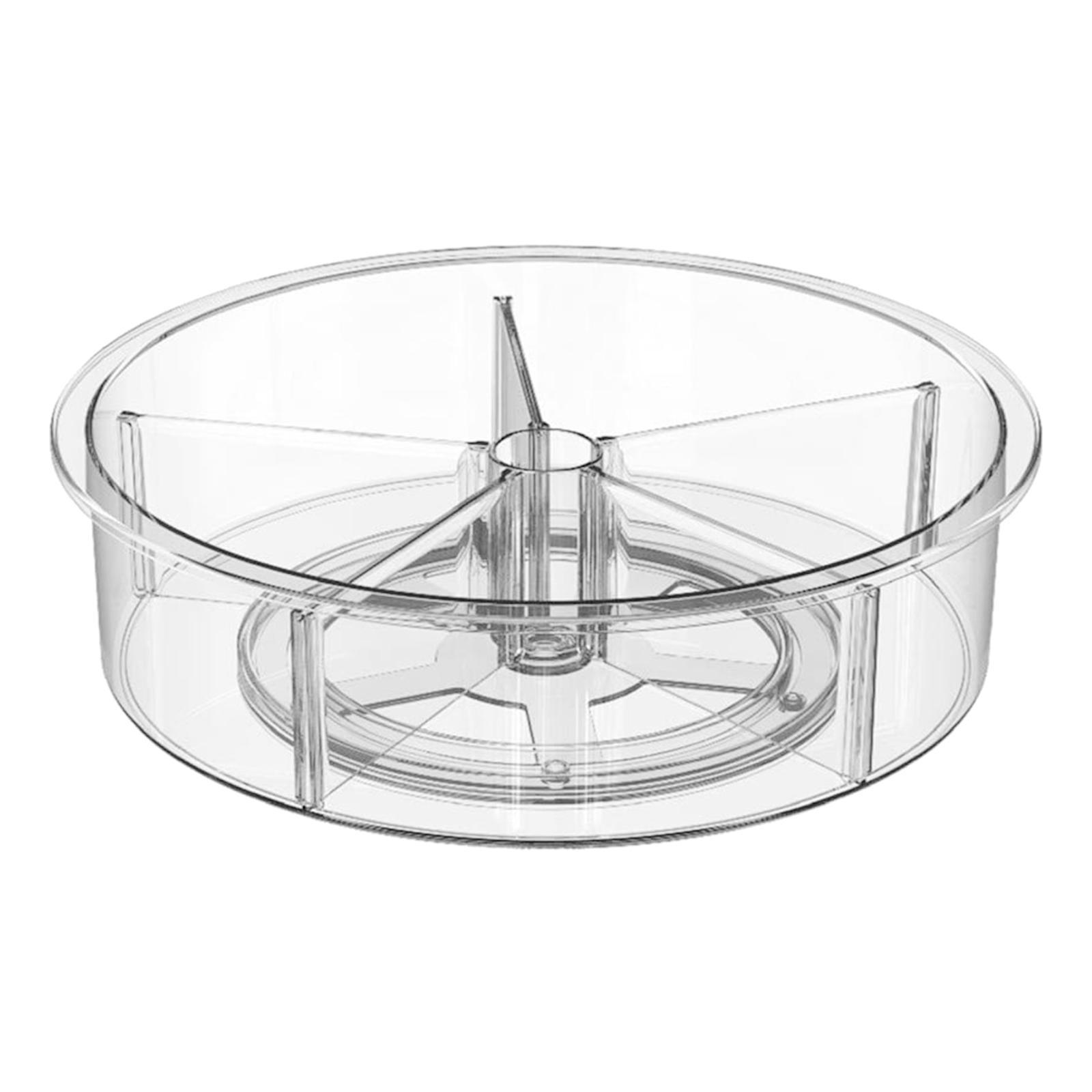 Divided   Turntable Storage Box Organizer  for Kitchen Cabinet