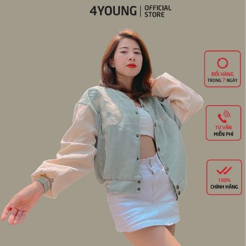 Áo khoác bomber nữ croptop dang lửng