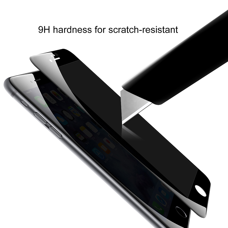 Miếng dán kính cường lực chống nhìn trộm cho iPhone 6 Plus / 6s Plus hiệu Baseus Full 3D cạnh vát 2.5D - hàng nhập khẩu