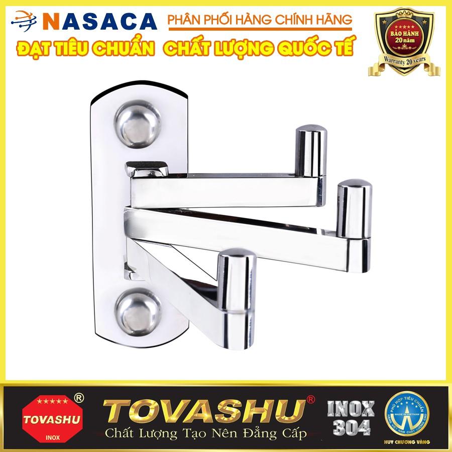 Móc quần áo TOVASHU 3 chia treo sau cửa inox 304