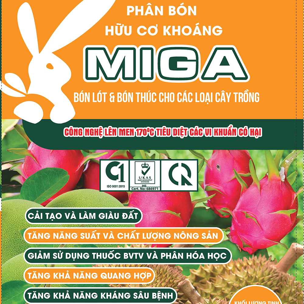 Phân bón hữu cơ khoáng Miga - Bao 25kg