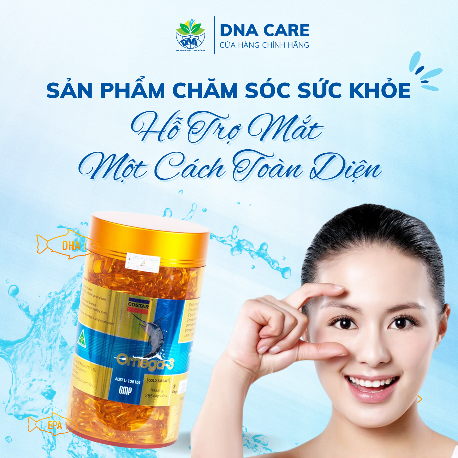 Viên uống dầu cá Omega 3 Costar hộp 100/365 viên