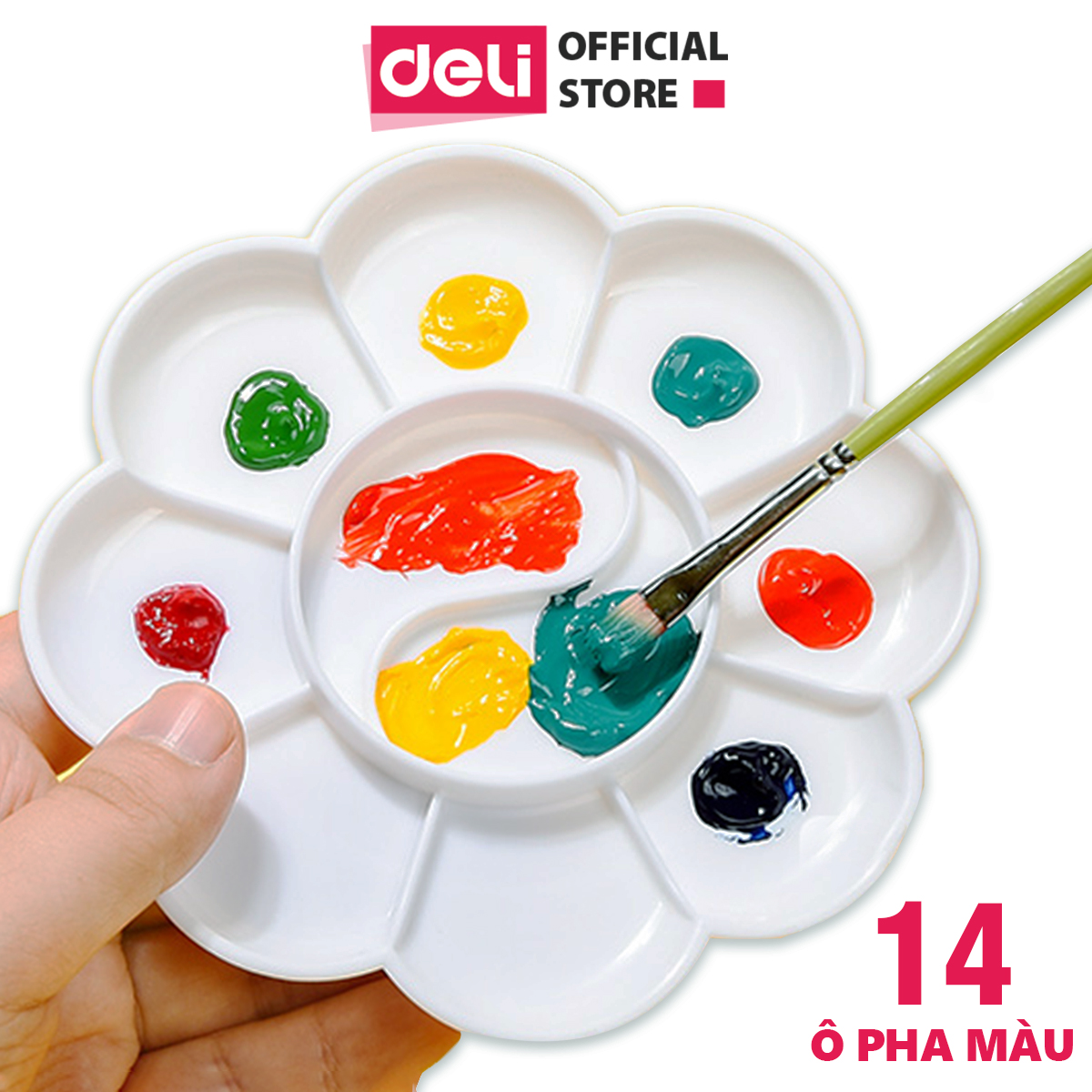 Khay pha màu 10/14 ngăn Deli - 1 chiếc - 9402 / 9403