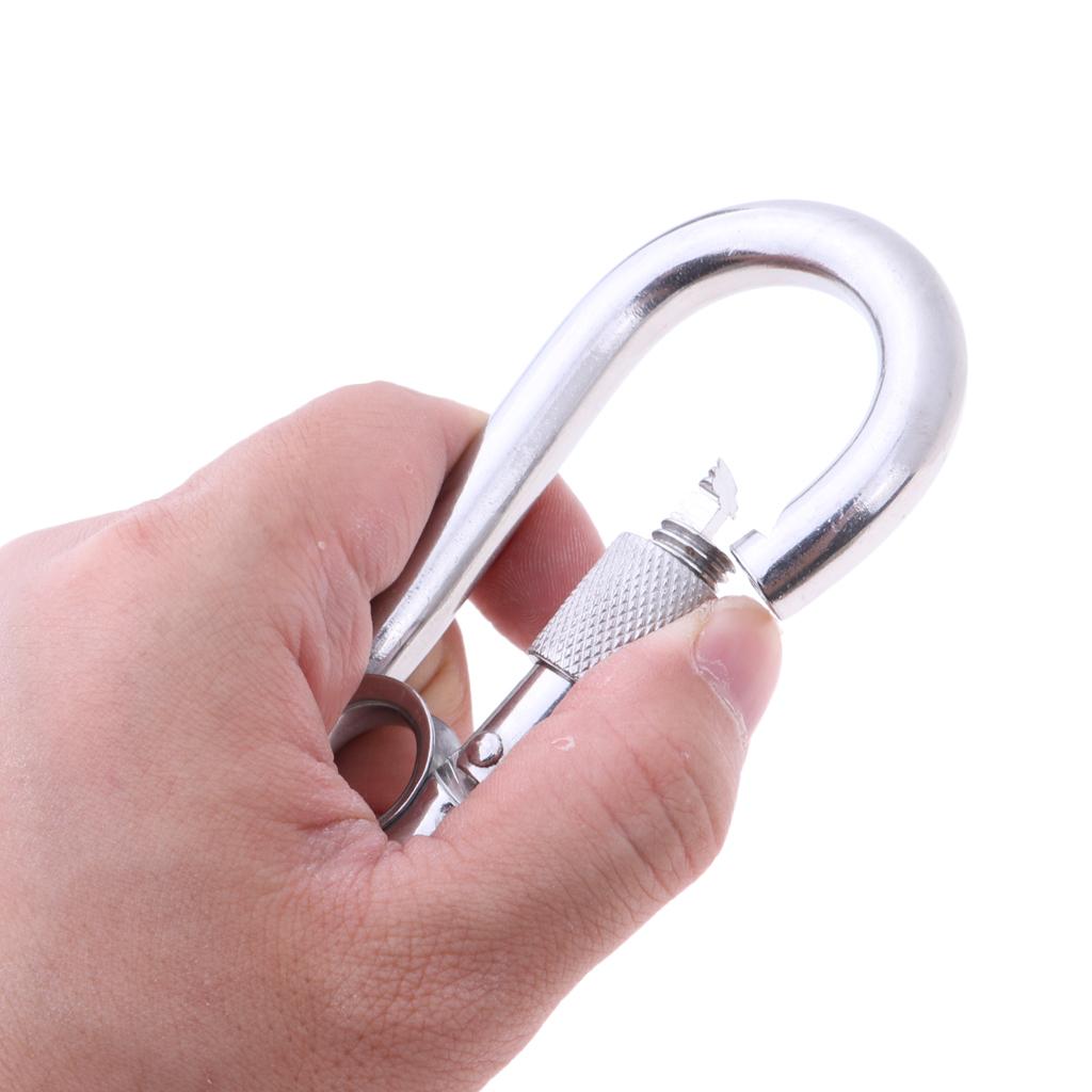 Stainless Steel Safety Carabiner Clip Hook Camping Climbing Hammock