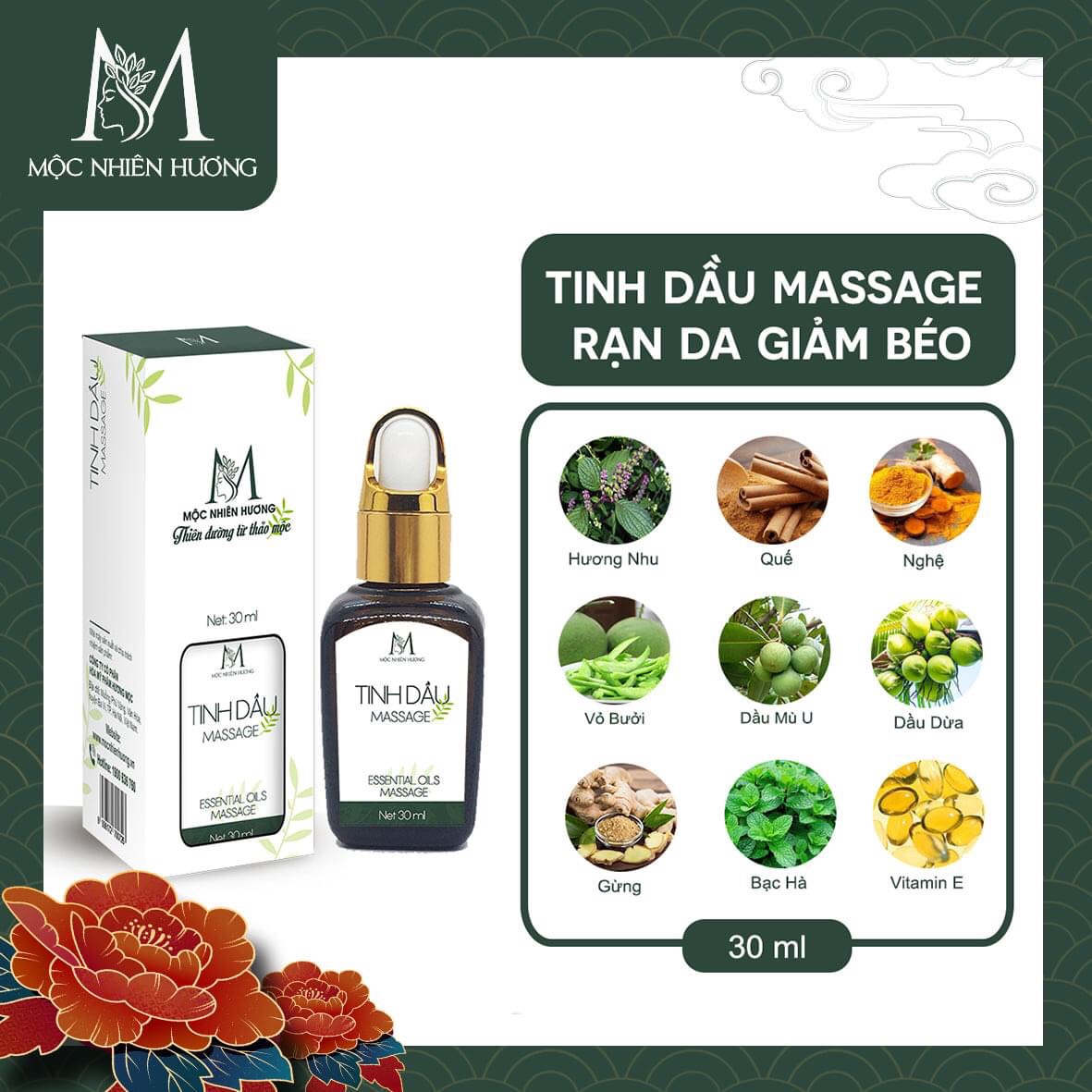 Tinh Dầu Massage Giảm Béo Giảm Cân Làm Săn Chắc Da Đốt Mỡ Thừa - Mộc Nhiên Hương 30ml