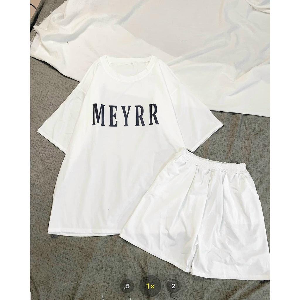 Sét đồ bộ mặc nhà nữ siêu cute logo in Meyrr được may từ chất cotton mềm mịn,thoáng mát freesize từkg