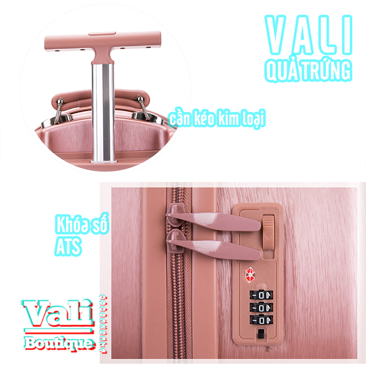 Combo Vali quả trứng size 20 + túi đeo chéo size 10 - Nhiều màu