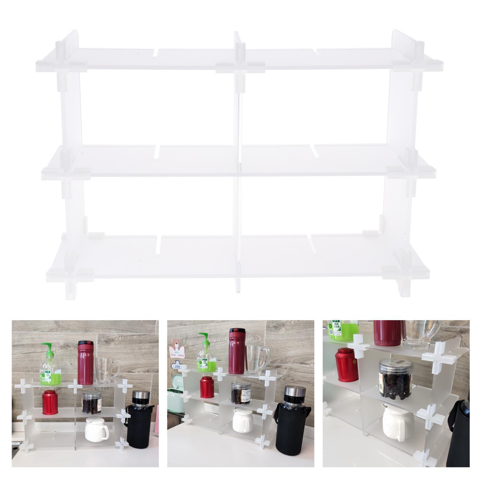 Acrylic Storage Rack Standing Shelf Bathroom Kitchen Storage Organization Matte