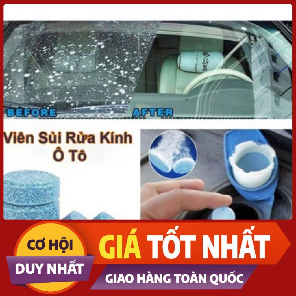 Viên sủi rửa kính ô tô siêu sạch - Hỗ trợ Tẩy sạch kính lái, 100% sinh học, thân thiện môi trường